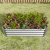 Metal Raised Garden Bed, Rectangle Raised Planter 4√ó2√ó1ft for Flowers Plants, Vegetables Herb Veezyo Silver