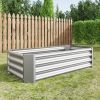 Metal Raised Garden Bed, Rectangle Raised Planter 4√ó2√ó1ft for Flowers Plants, Vegetables Herb Veezyo Silver