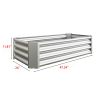 Metal Raised Garden Bed, Rectangle Raised Planter 4√ó2√ó1ft for Flowers Plants, Vegetables Herb Veezyo Silver