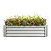 Metal Raised Garden Bed, Rectangle Raised Planter 4√ó2√ó1ft for Flowers Plants, Vegetables Herb Veezyo Silver