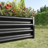 Metal Raised Garden Bed, Rectangle Raised Planter 4√ó2√ó1ft for Flowers Plants, Vegetables Herb Veezyo Black