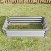 Metal Raised Garden Bed, Rectangle Raised Planter 4√ó2√ó1ft for Flowers Plants, Vegetables Herb Veezyo Silver