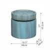 19x19x17" Contemporary Cement Water Fountain, Outdoor Bird Feeder / Bath Fountain, Antique Blue Water feature with Light For Garden, Lawn, Deck & Pati