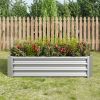 Metal Raised Garden Bed, Rectangle Raised Planter 4√ó2√ó1ft for Flowers Plants, Vegetables Herb Veezyo Silver