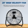 20 Inch 3-Speed High Velocity Heavy Duty Metal Industrial Floor Fans Quiet for Home; Commercial; Residential; and Greenhouse Use; Outdoor/Indoor; Blac