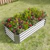Metal Raised Garden Bed, Rectangle Raised Planter 4√ó2√ó1ft for Flowers Plants, Vegetables Herb Veezyo Silver