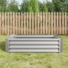 Metal Raised Garden Bed, Rectangle Raised Planter 4√ó2√ó1ft for Flowers Plants, Vegetables Herb Veezyo Silver