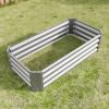 Metal Raised Garden Bed, Rectangle Raised Planter 4√ó2√ó1ft for Flowers Plants, Vegetables Herb Veezyo Silver