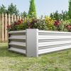 Metal Raised Garden Bed, Rectangle Raised Planter 4√ó2√ó1ft for Flowers Plants, Vegetables Herb Veezyo Silver
