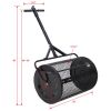 Peat Moss Spreader 36inch,Compost Spreader Metal Mesh,2 in 1 ATV and T shaped Handle for planting seeding,Lawn and Garden Care Manure Spreaders Roller
