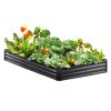 VEVOR Raised Garden Bed, Galvanized Metal Planter Box, Outdoor Planting Boxes with Open Base, for Growing Flowers/Vegetables/Herbs in Backyard/Garden/