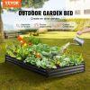 VEVOR Raised Garden Bed, Galvanized Metal Planter Box, Outdoor Planting Boxes with Open Base, for Growing Flowers/Vegetables/Herbs in Backyard/Garden/