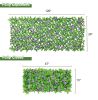 4 Pack Expandable Faux Privacy Fence, Decorative Faux Ivy Greenery Fencing Panel, Artificial Hedges Screen for Balcony Patio Outdoor, with Flower (Sin